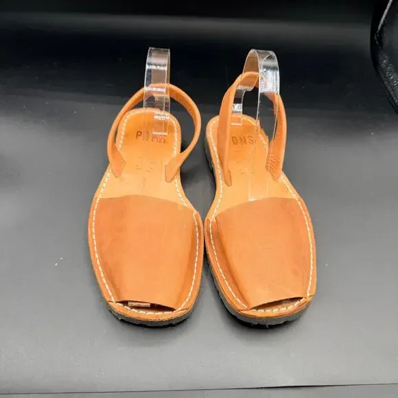 PONS Avarcas Brown Leather Sandals Menorca Spain Size 8 - Picture 6 of 15